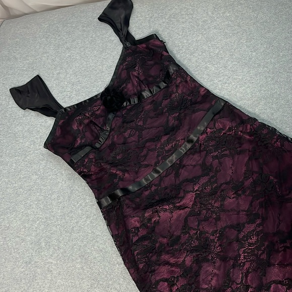 Y2K Whimsigoth Dark Fairy Dress Size 8 Petite Lace Gothic Grunge Vamp Cocktail - Picture 3 of 13